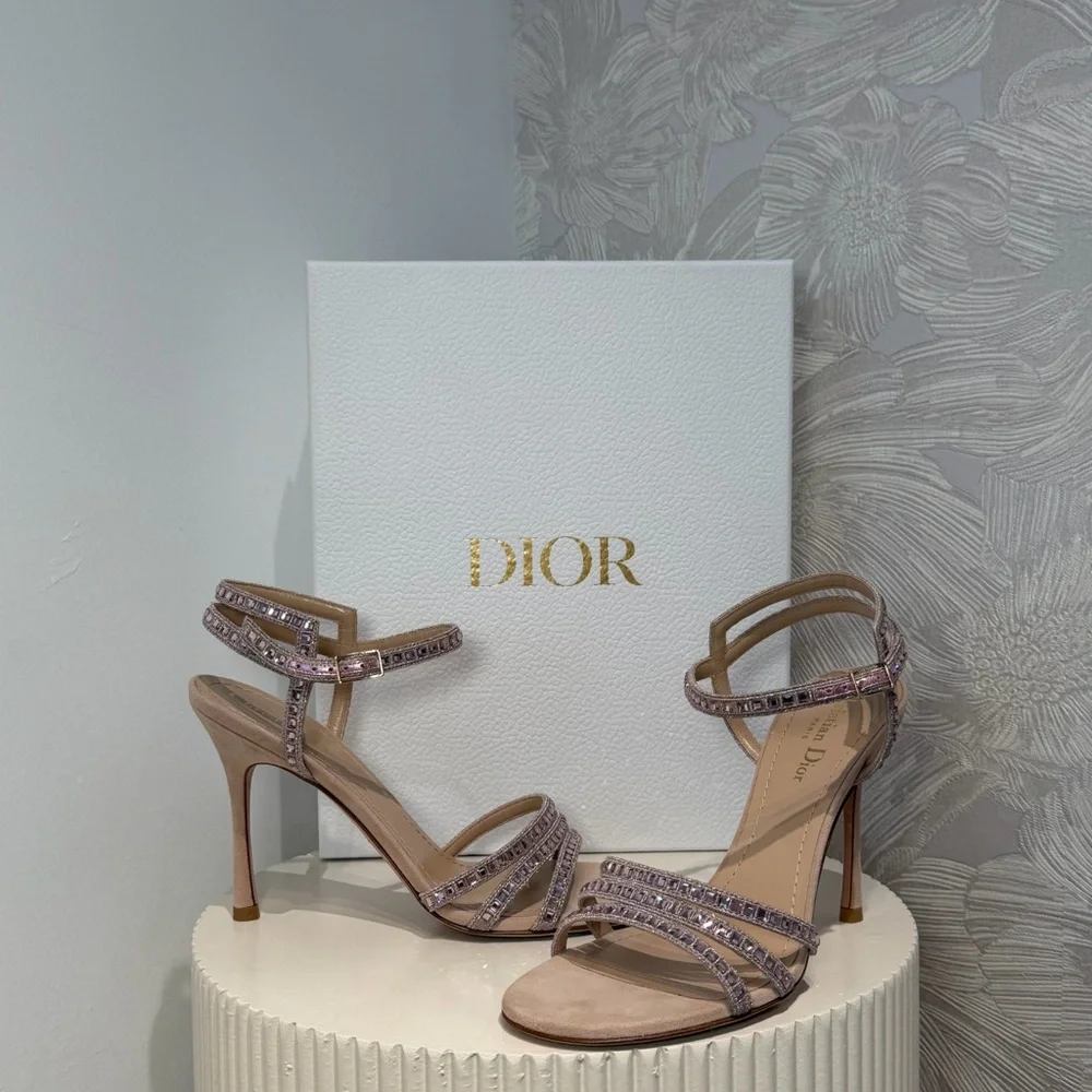 Brand New in Box DIOR Gem Heeled Sandals in Nude - Picture 4 of 9